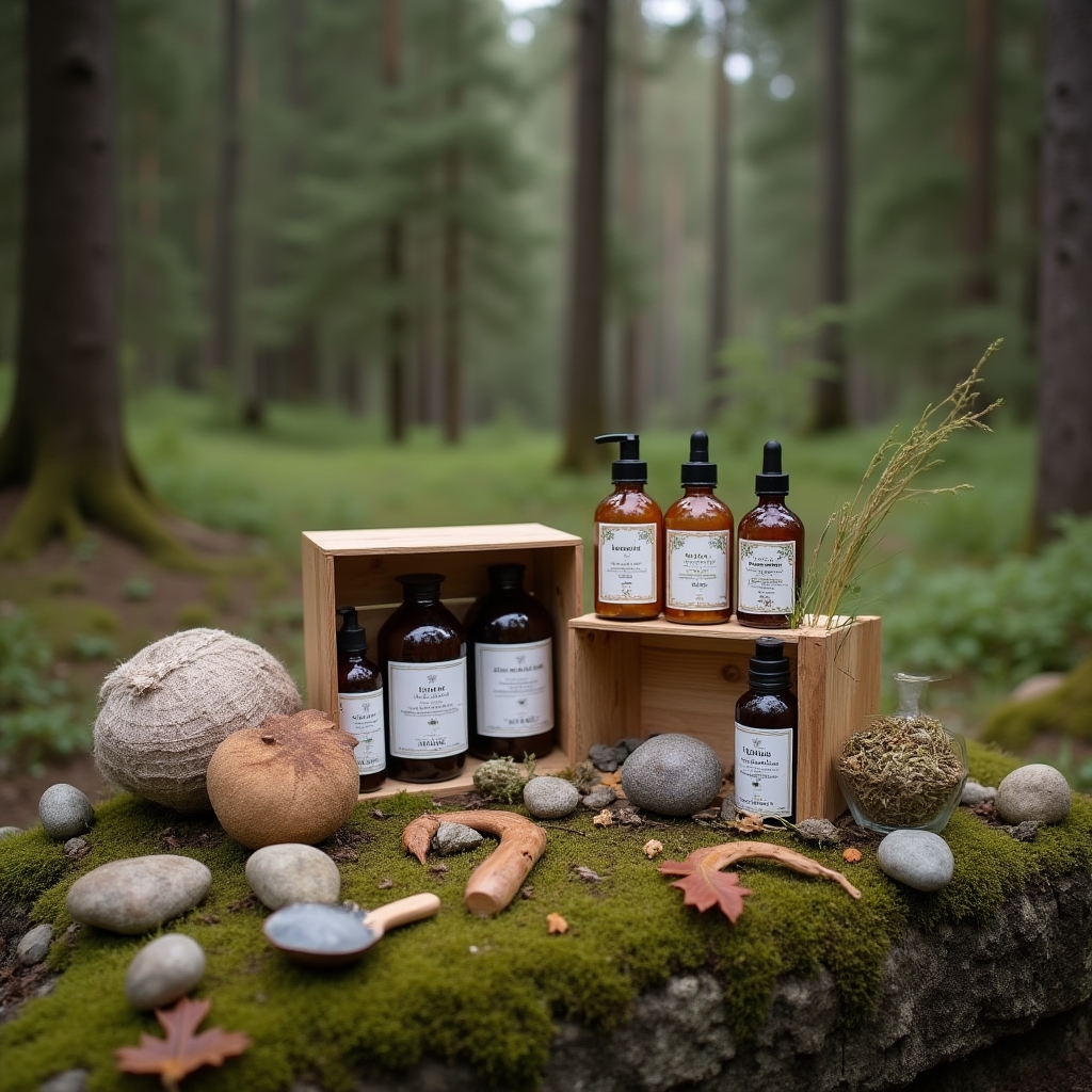 Sesja zdjęciowa produktów rękodzielniczych w naturalnym plenerze z miękkim oświetleniem